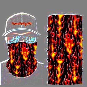 Fire Flame Fuego 16 n 1 Neck Gaiter Face Cover Dust Mask Biker Rag 90s Aesthetic